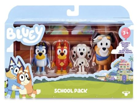 Figura Bluey Escola - Pack de 4 - Famosa - Envio Aleatório Fashion