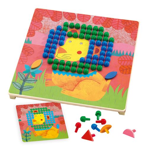 Jogo de Recriar - Mosaico Animo - Animais com Pinos - Djeco Toys Online